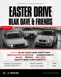 Easter Drive event poster with lineup