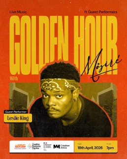 Golden Hour live music flyer featuring Leslie King